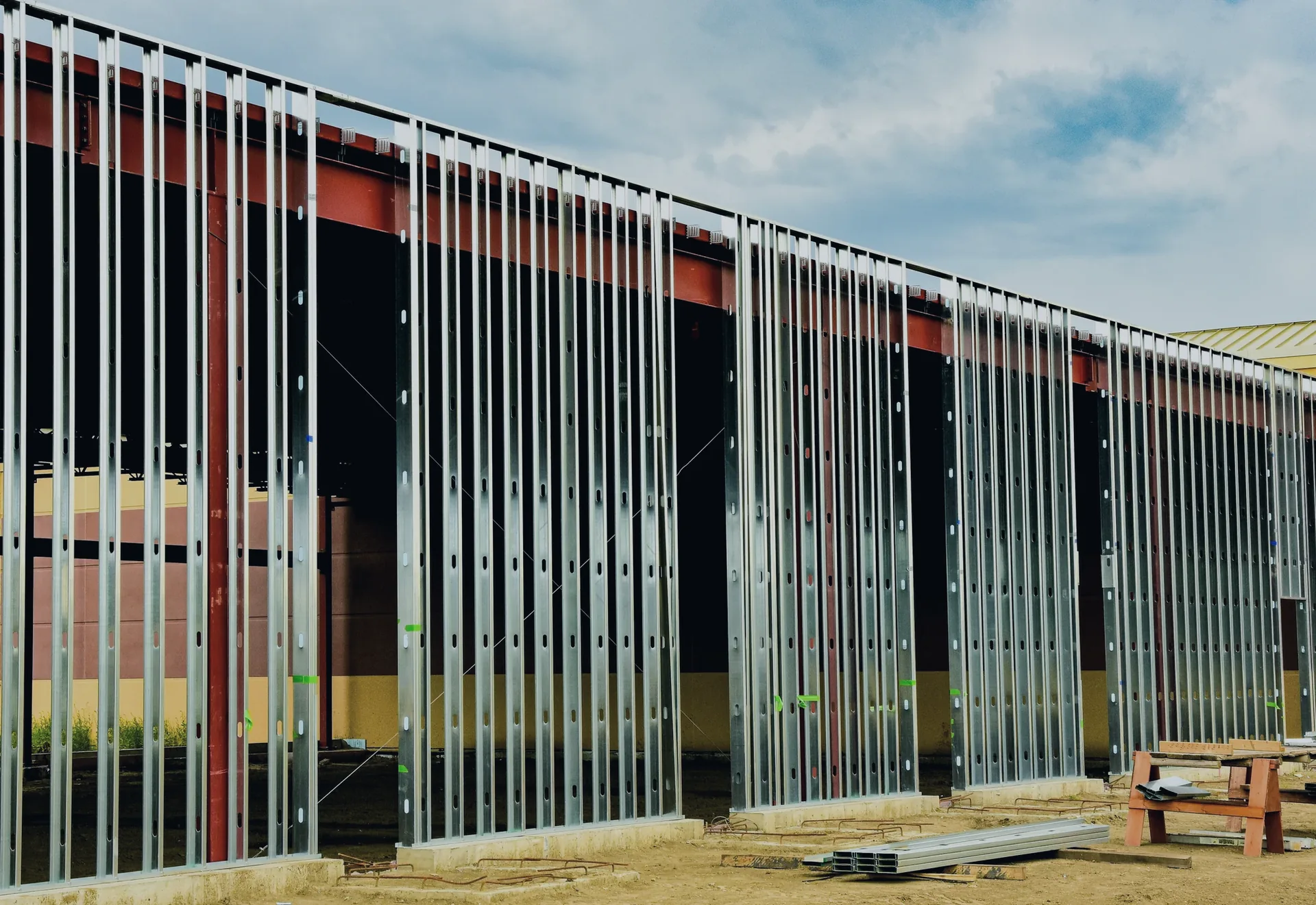 Steel stud framing shown on the current Beltway Steel website